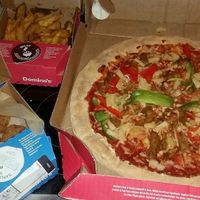 Chik'N nuggets, Potato wedges & Large Chik'N Ain't Pizza at Domino's Pizza in Cardiff