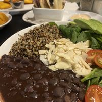 Vegan bowl - delicious - with black bean arepas - also delicious!!!  at De Leon Latin Cocina in St Augustine