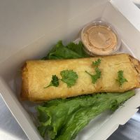 Parmentier wrap (plant based meat)- VEGAN with tasty spicy homemade bar a brik vegan sauce. Forgot the name of the sauce ! at BAR A BRIK in Orlando