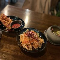 Papaya salad and coated tofu sticks  at Sen Vegan Cuisine - Moorenstraße in Dusseldorf