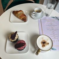 Selection of sweets and coffe for brunch :D at Strava in Krakow