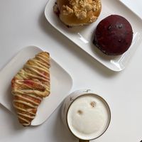 Selection of sweets and coffe for brunch :D at Strava in Krakow