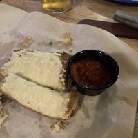 Vegan garlic cheese bread (the gluten free crust is vegan)  at Beau Jo's in Idaho Springs