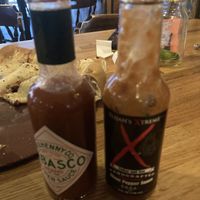 hot sauce options  at Beau Jo's in Idaho Springs
