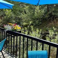 Patio by the creekk  at Beau Jo's in Evergreen