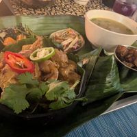 Vegan curry platter. Outstanding! at Hawa's Artisan Kitchen in Lahad Datu