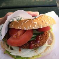 Vegan/vegetarian burger at Marias Gatukök in Malmo