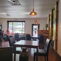 Clean, cozy dining. at CORE, vegan market & bistro in Safety Harbor