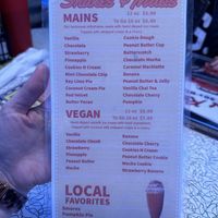 Separate shakes menu  at Hot Rods 50's Diner in Alcoa