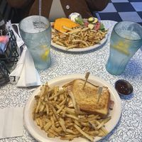 Grilled cheese w bacon & fries; bacon cheeseburger   at Hot Rods 50's Diner in Alcoa