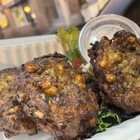 Zucchini, corn fritters  at LesbiVeggies in Camden