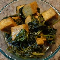 Half portion Spinach Bean Curd with Garlic Sauce. Our family's favorite! Light brown sauce with a hint of ginger. at Szechwan Garden in Lakewood