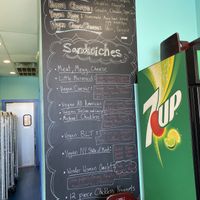 The vegan menu wall  at Seaside Bagels in Wilmington