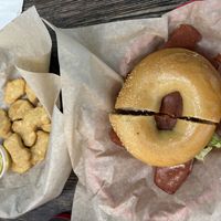 Chickless nuggets and vegan BLT  at Seaside Bagels in Wilmington