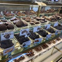 Rows and rows of chocolates  at Divine Treasures in Manchester