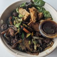 Teriyaki bowl at Roasted and Raw in Oakland