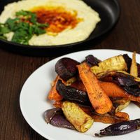 Veggies with hummus  at Old Tree Villa in Oswiecim