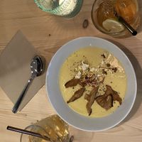  Maiscremesuppe mit Popcorn und Shiitake Pilzen   at Glöckchen in Ilmenau