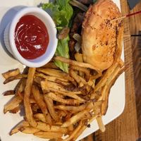 The schrute burger with no aioli  at Local Goat in Pigeon Forge
