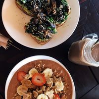 Avo toast, acai bowl at Tierra Verde in Mahahual