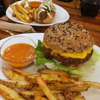 Burger, choripan at Tierra Verde in Mahahual