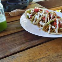 Tacos de chorizo at Tierra Verde in Mahahual