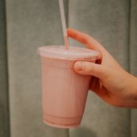 Strawberry protein shake at Burger Tree in Toronto