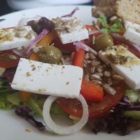 Nice salad at Kafe Stadsparken Huskvarna in Jonkoping