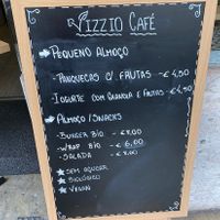 Savory items list and pricing  at Vizzio Cafe in Lisbon