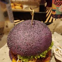 Purple bun! Each burger is a different colour. at Flower Burger in London