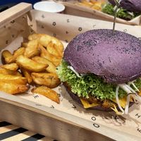 The Flower Burger meal deal with wedges  at Flower Burger in London