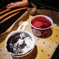 Choco love and crunchy raspby at Flower Burger in London
