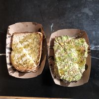 Solidarity toast and Purist toast  at Do Your Thing Coffee in Marfa