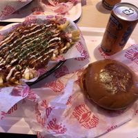 Astroworld burger and garlucky fries  at Dirty V - Bergen in Bergen