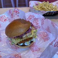 Burger with vegan bacon   at Dirty V - Bergen in Bergen