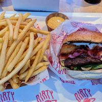 BBQ Stack with fries and dirty sauce at Dirty V - Bergen in Bergen