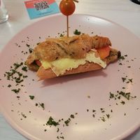 Bacon and cheeze croissant at Pura Vida in Bogota