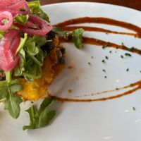 Mushroom tostada at Flying Iguana in Neptune Beach
