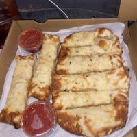 Cheesy garlic bread so good!!!  at Vegan Korner in Grand Terrace