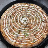 Buffalo chicken ranch pizza!! 🤤😍💯 at Vegan Korner in Grand Terrace