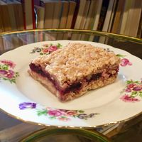 The vegan berry crumble goes lovely with a hot tea. at Cuppa Tahoe in South Lake Tahoe