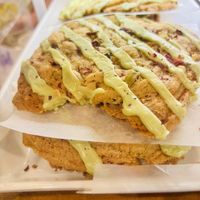 Pistachio-Cranberry Cookie with Matcha Glaze  at Cuppa Tahoe in South Lake Tahoe