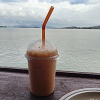 Vegan Thai milk tea at Tamachat Vegan Food - ธรรมชาติ in Koh Samui