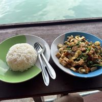 Stir fried vegetables with rice  at Tamachat Vegan Food - ธรรมชาติ in Koh Samui