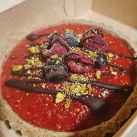 Cheesecake de frambuesa at Sabor a Verde in Valdivia