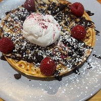 Brownie waffle  at Picnic Cafe in Hobart
