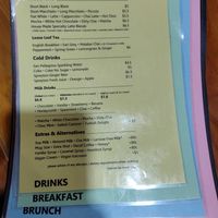 Menu at Picnic Cafe in Hobart