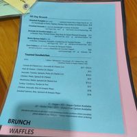 Menu at Picnic Cafe in Hobart