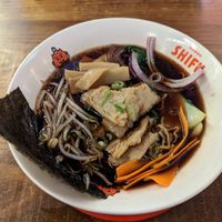Lovely mild umami broth in the yasai shoyu at Ramen Shifu - Paral·lel in Barcelona
