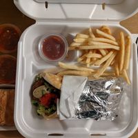Falafel Sandwich, Harissa, Baklava at Crazy Pita in Las Vegas